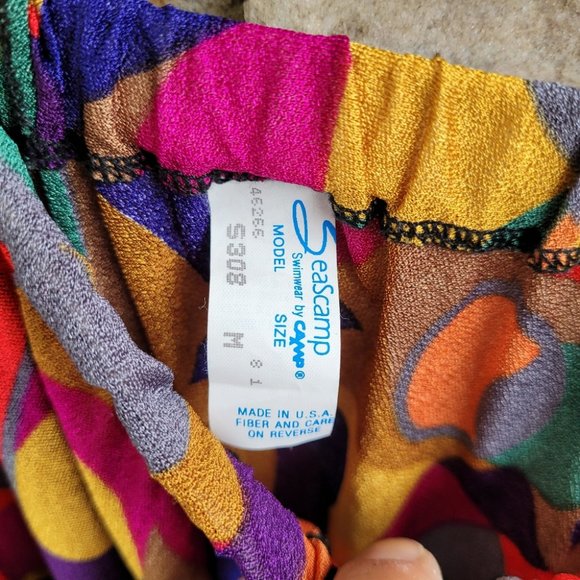 Seascamp Cover Up Skirt Vintage 60's 70's All Over Print Zebra Tiger Abs… - Picture 6 of 7